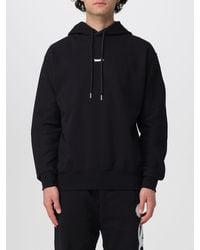 DISCLAIMER - Cotton Hoodie With Printed Logo And Dropped Shoulders - Lyst