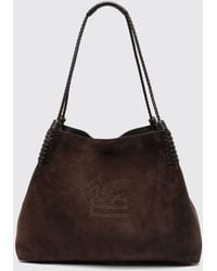 Etro - Libra Large Suede Tote Bag With Braided Handles - Lyst