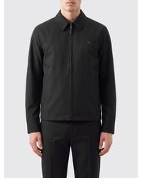 Burberry - Wool Shirt Jacket With Zip Closure And Ekd Logo - Lyst