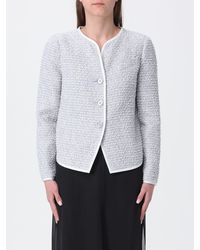 Emporio Armani - Lurex Bouclé Wool Jacket - Lyst