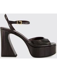 Fendi - Arco Leather Platform Sandals With High Heel - Lyst