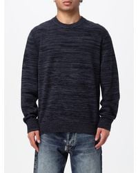 BOSS - Abstract Pattern Virgin Wool Crew-Neck Jumper With Ribbed Trims - Lyst