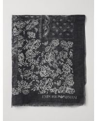 Emporio Armani - Modal Blend Scarf With Floral Print - Lyst