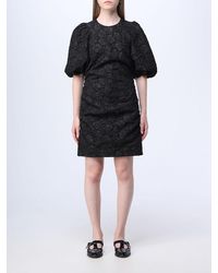 Ganni - Dress In Recycled Polyester With Floral Pattern - Lyst