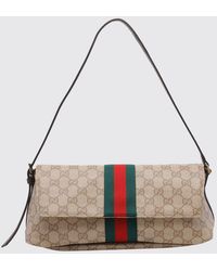 Gucci - Madison Monogram Jacquard Shoulder Bag With Web Stripe - Lyst