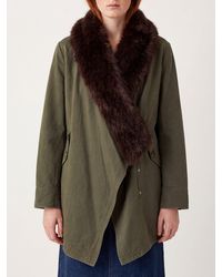 Liu Jo - Parka En Coton Longueur Genou Avec Col En Fourrure - Lyst