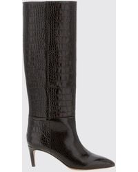 Paris Texas - Croc-Embossed Leather Knee-High Boots With Stiletto Heel - Lyst