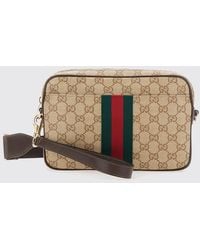 Gucci - Gg Supreme Crossbody Bag With Web Detail - Lyst