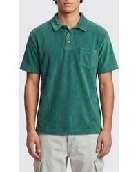 Howlin' - Short-Sleeved Cotton-Blend Polo Shirt With A Chest Patch Pocket - Lyst