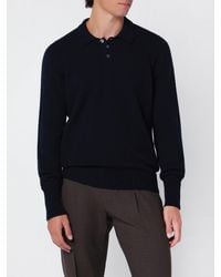 Drumohr - Long-Sleeved Pure Cashmere Polo With Three-Button Placket - Lyst