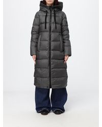 Peuterey - Long Quilted Nylon Puffer Coat With A Hood And High Collar - Lyst
