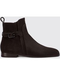 Doucal's - Suede Lace-Up Ankle Boots With Adjustable Strap - Lyst
