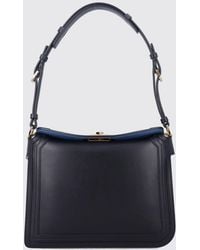 Lanvin - Smooth Calfskin Leather Shoulder Bag With Turn-Lock Closure - Lyst
