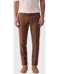 Liu Jo - Tailored Linen Trousers With Off-Center Closure And Slash Pockets - Lyst