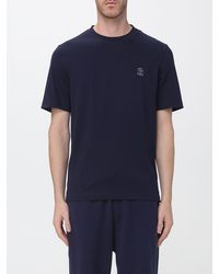 Brunello Cucinelli - Cotton Crew-Neck T-Shirt With Contrast Logo - Lyst