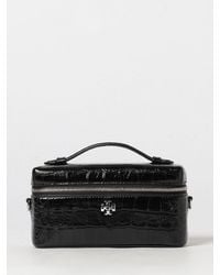 Tory Burch - Charlie Croc-Embossed Leather Mini Bag With Double T Logo - Lyst