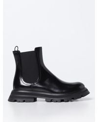 McQueen - Stivaletti chelsea in pelle nera - Lyst