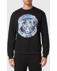 Philipp Plein - Dropped Shoulder Printed Logo Cotton Sweatshirt - Lyst
