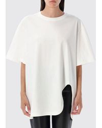 The Attico - Relaxed Fit Cotton T-Shirt With Dropped Shoulders And Side Slits - Lyst