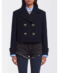 Balenciaga - Cropped Double-Breasted Peacoat - Lyst