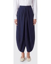 Giorgio Armani - Asymmetrical Side-Draped Silk Midi Skirt - Lyst