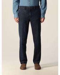 Fay Jeans In Washed Denim - Blue