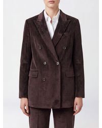 Tagliatore - Short Double-Breasted Corduroy Blazer - Lyst