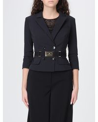 Elisabetta Franchi - Double-Breasted Blazer With Belt - Lyst