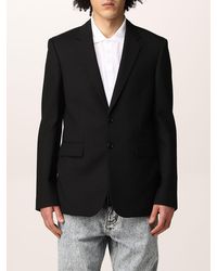 Dior Virgin Wool Canvas Blazer in Black for Men - Lyst