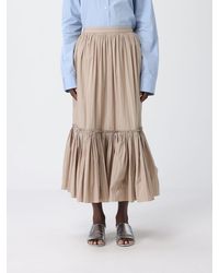 Jil Sander - Striped Cotton Midi Skirt - Lyst