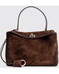 Balenciaga - Rodeo Small Suede Calfskin Handbag With Charm And Turn-Lock Closure - Lyst