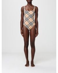 Burberry - Vintage Check Print Polyamide One Piece Swimsuit - Lyst