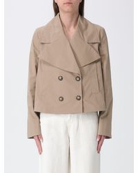 Emporio Armani - Double Breasted Cotton Trench Coat - Lyst