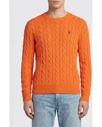 Polo Ralph Lauren - Cable-Knit Embroidered Sweater - Lyst