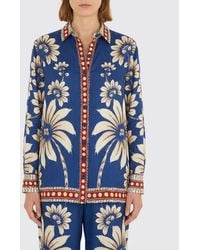 FARM Rio - Luna Floral Print Linen Blend Shirt - Lyst