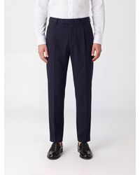 ZEGNA - Slim Fit Cotton Tailored Trousers With Pleats - Lyst
