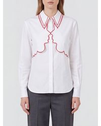 Vivetta - Stretch Cotton Shirt With Point Collar And Embroidery - Lyst