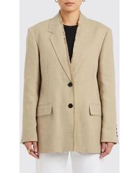 TOTEME - Cropped Single-Breasted Linen Blazer With Lapels And Flap Pockets - Lyst