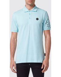 Philipp Plein - Cotton Polo Shirt With Skull Monogram Print And Hexagon Logo - Lyst