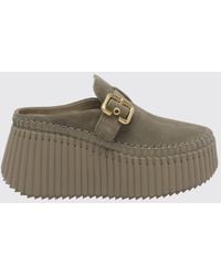 Chloé - Chlo&Eacute Nama Suede Mules With Wedge Heel And Adjustable Strap - Lyst