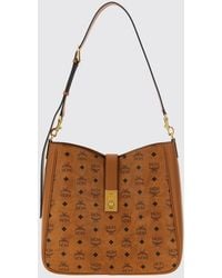 MCM - Tracy Schultertasche Aus Beschichteter Baumwolle Mit Logo-Print Und Drehverschluss - Lyst