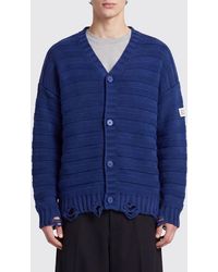 MM6 by Maison Margiela - Relaxed Fit Distressed-Effect Wool-Blend Cardigan - Lyst