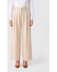 IRO - Hayda High-Waisted Linen-Blend Wide-Leg Trousers - Lyst