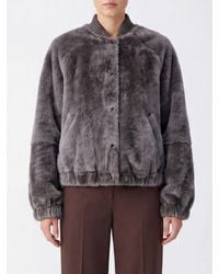Brunello Cucinelli - Short Relaxed-Fit Fur Bomber Jacket With Dropped Shoulders - Lyst