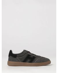 Hogan - Cool Nubuck And Cotton Twill Sneakers With Side H Logo - Lyst