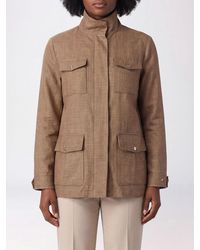 Herno - Linen And Silk Blend Utility Jacket With High Neck - Lyst