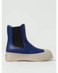 Marni - Pablo Leather Ankle Boots With Logo - Lyst