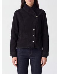 Isabel Marant - Cotton Denim Jacket With High Collar And Asymmetrical Closure - Lyst