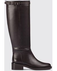 Doucal's - Smooth Calfskin Knee-High Boots With Side Zip - Lyst