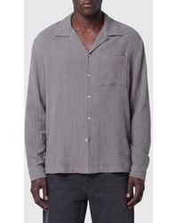 Séfr - Cotton Shirt With Cuban Collar And Patch Pocket - Lyst
